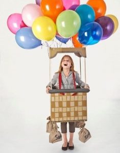 hot air balloon cardboard box costume
