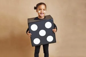dice cardboard box costume