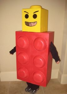 Lego man cardboard box costume