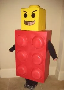 Lego man cardboard box costume
