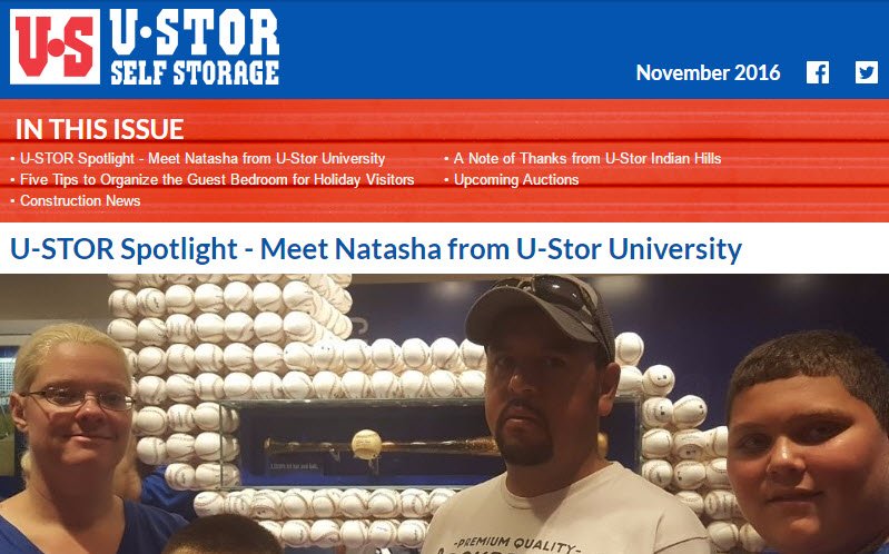 U-Stor November Newsletter - U-STOR Spotlight, Five Tips to Organize the Guest Bedroom and MORE