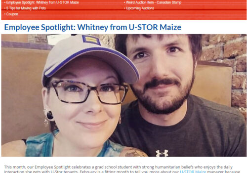 Employee spotlight: Whitney from U-STOR Maize