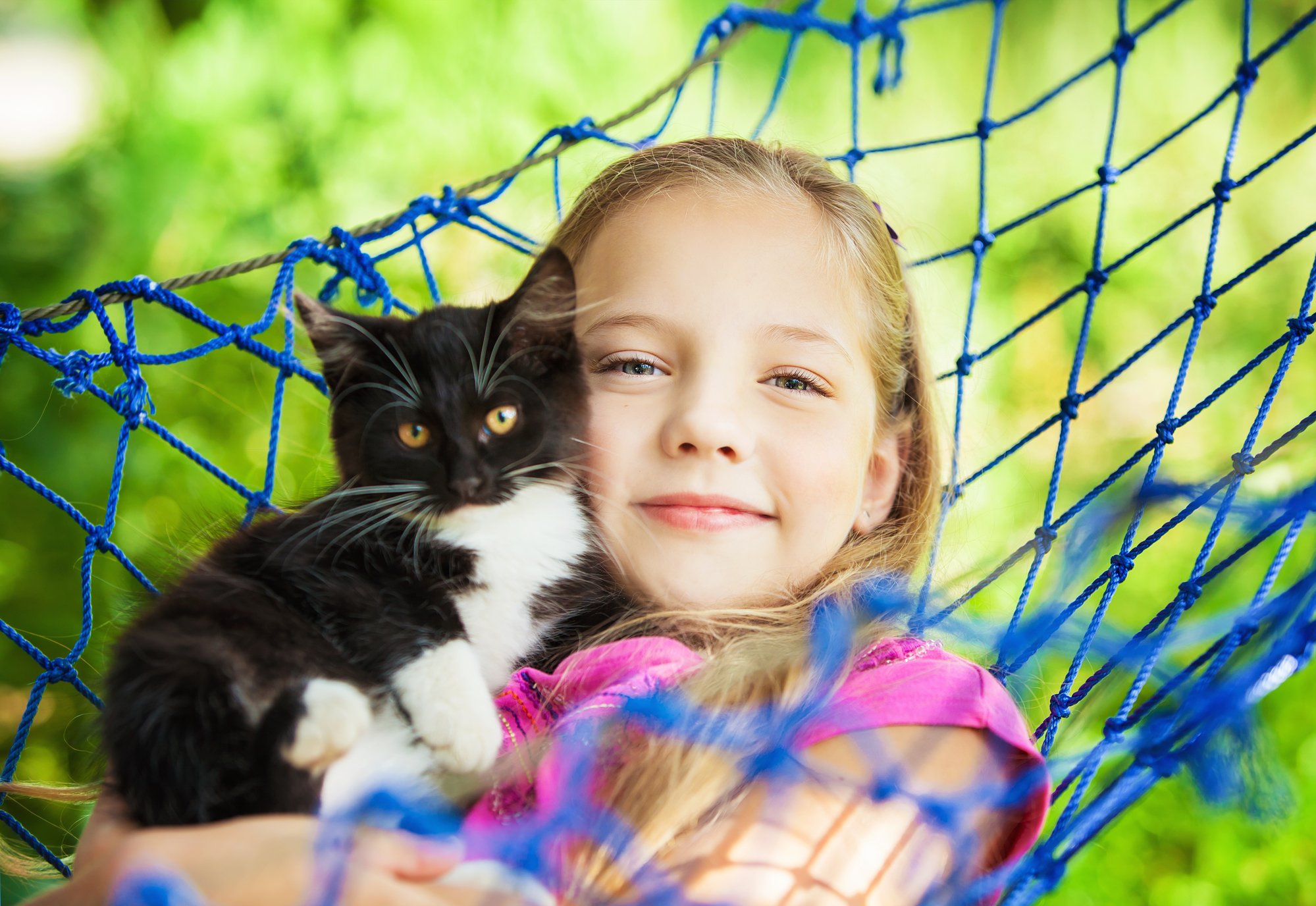 cat with girl