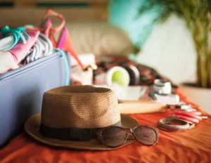 Packed suitcase 