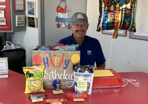 troy, manager of ustor wichita celebrates his birthday, and 40 years at ustor